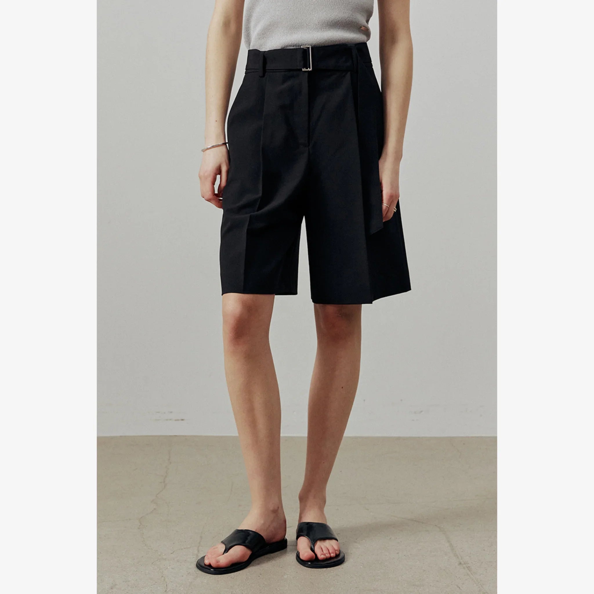ARTID BELTED BERMUDA PANTS-3