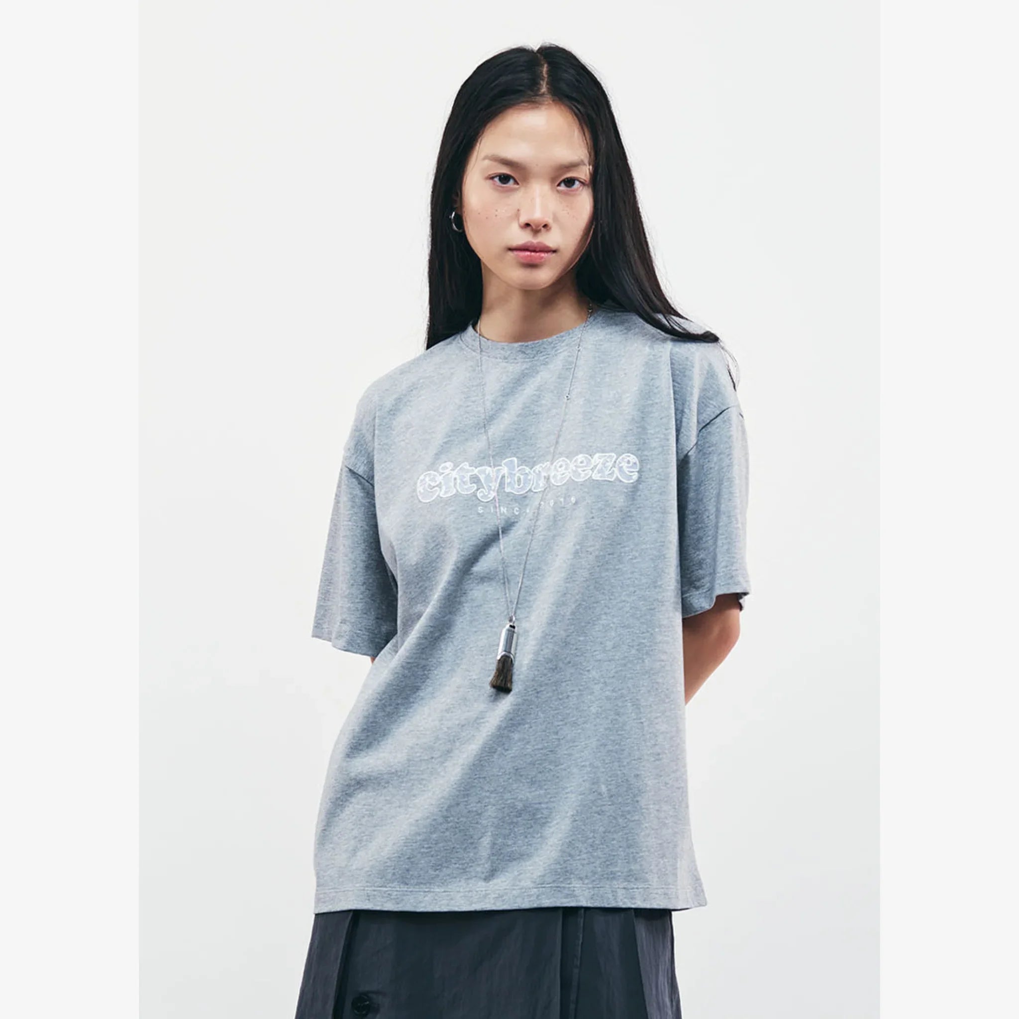 CITYBREEZE LACE LETTERING LOGO HALF-SLEEVE T-SHIRT-10