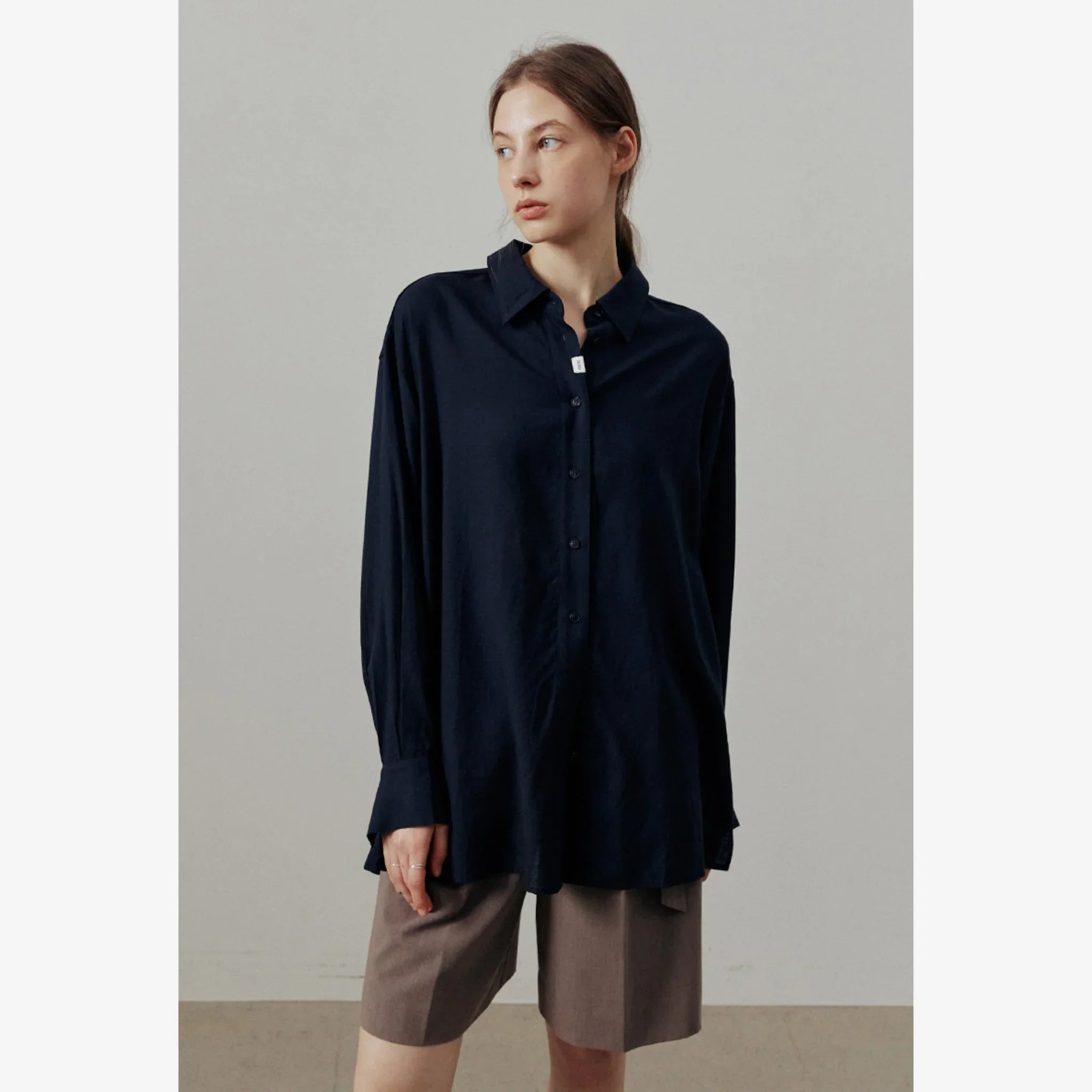ARTID LINEN OVERSIZED TWO WAY SHIRT-3