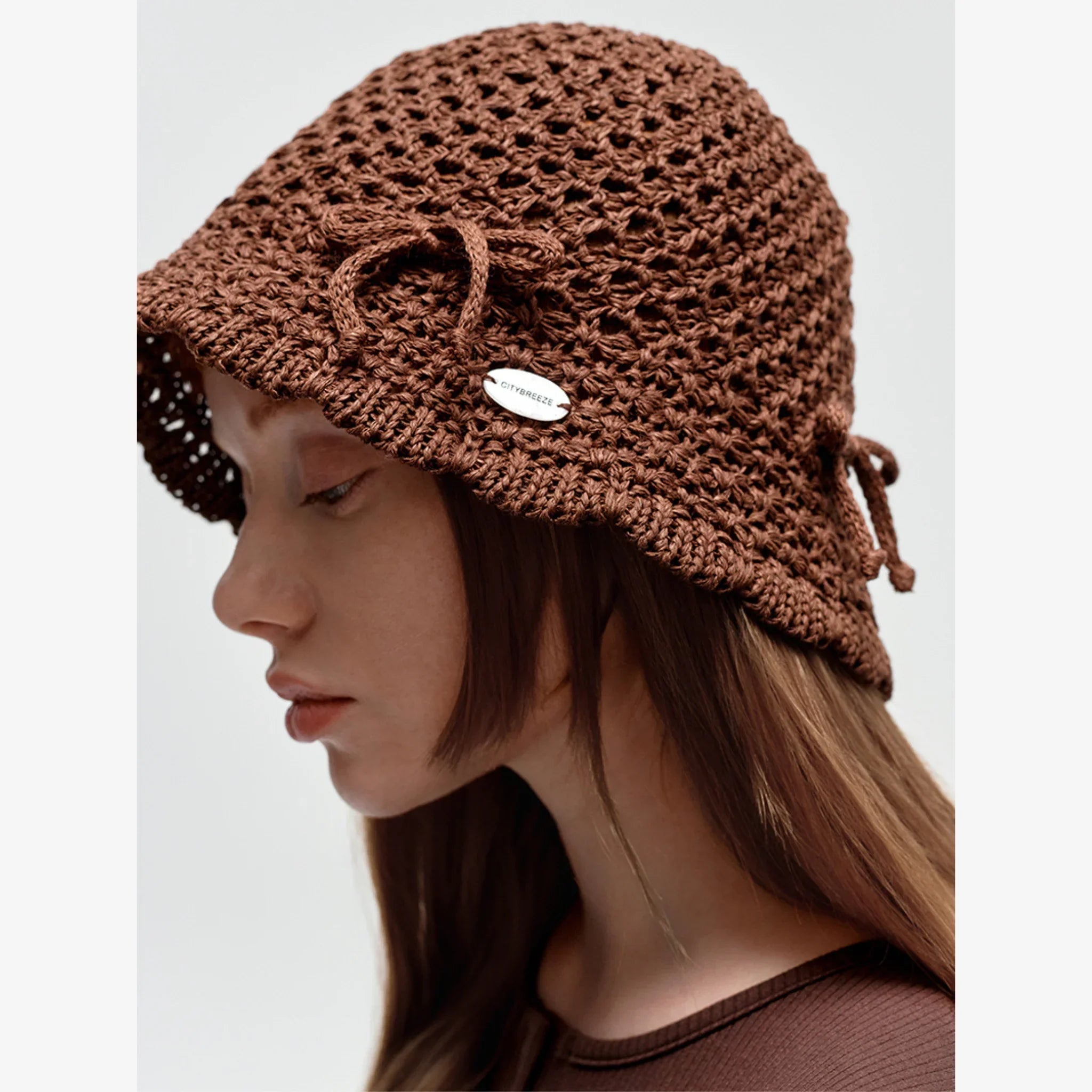 CITYBREEZE RIBBON POINT CROCHET BUCKET HAT-3