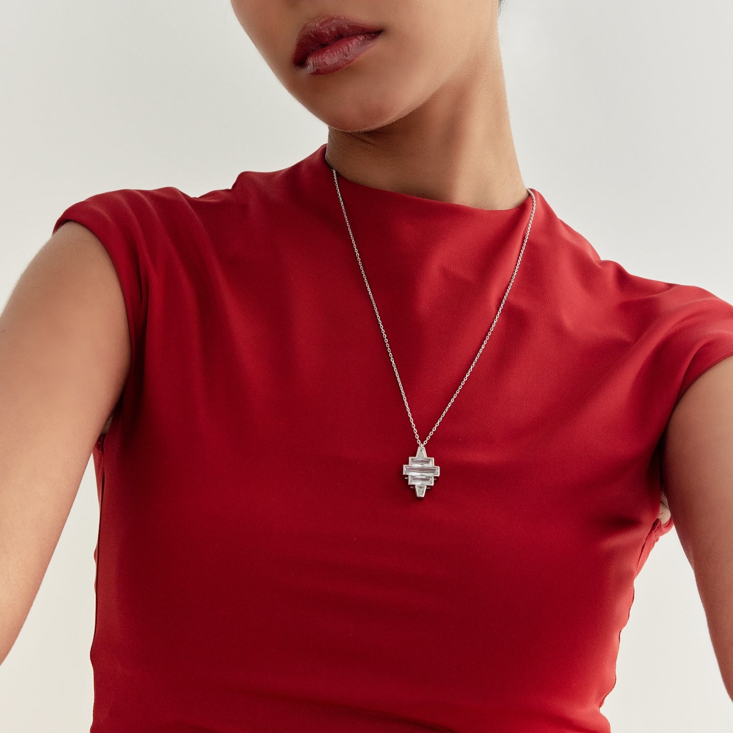 MSGRN Deco Necklace Rhodium plated 925 Silver-8