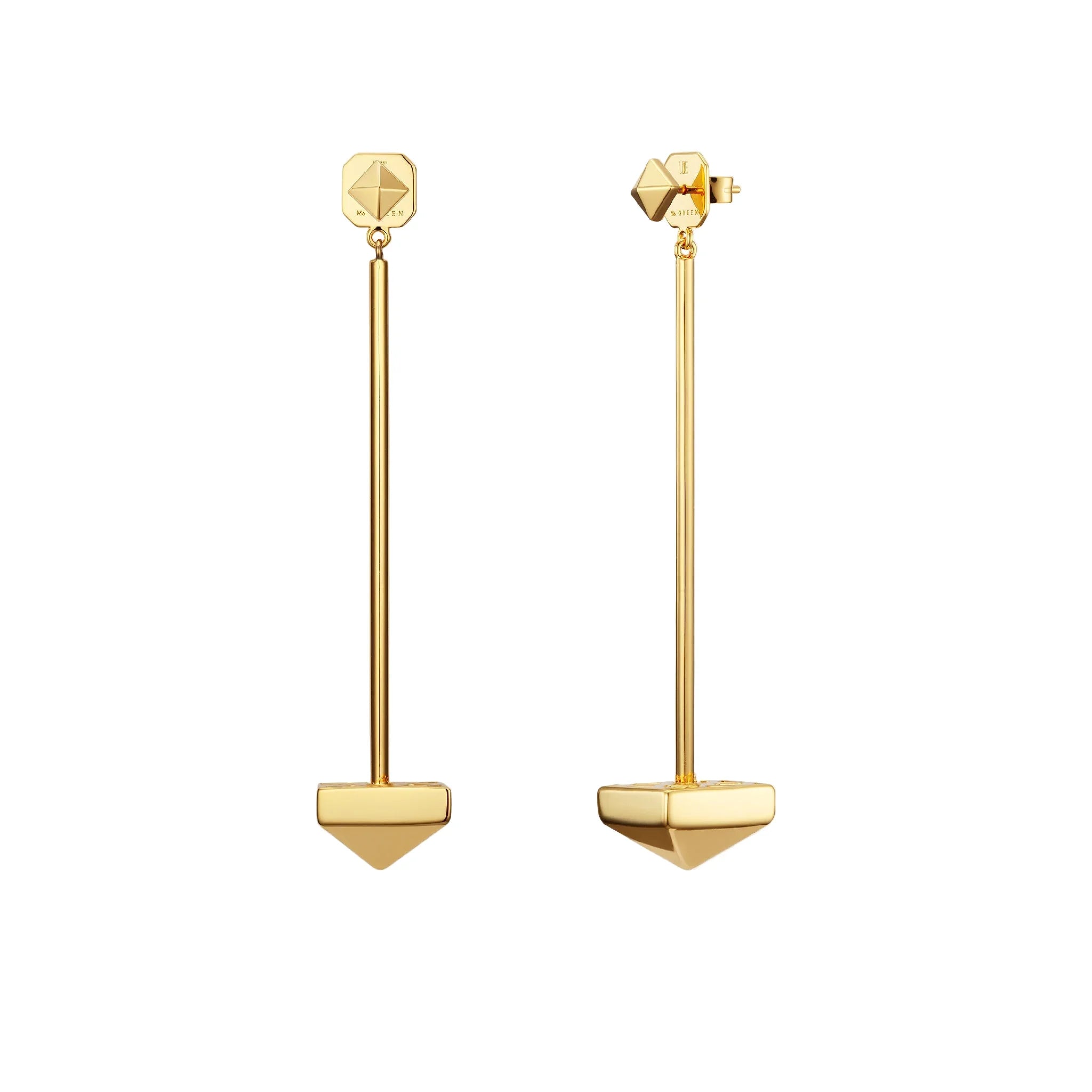MSGRN Lie Mega Bolt Stud Earrings 18k Gold plated Sterling Silver