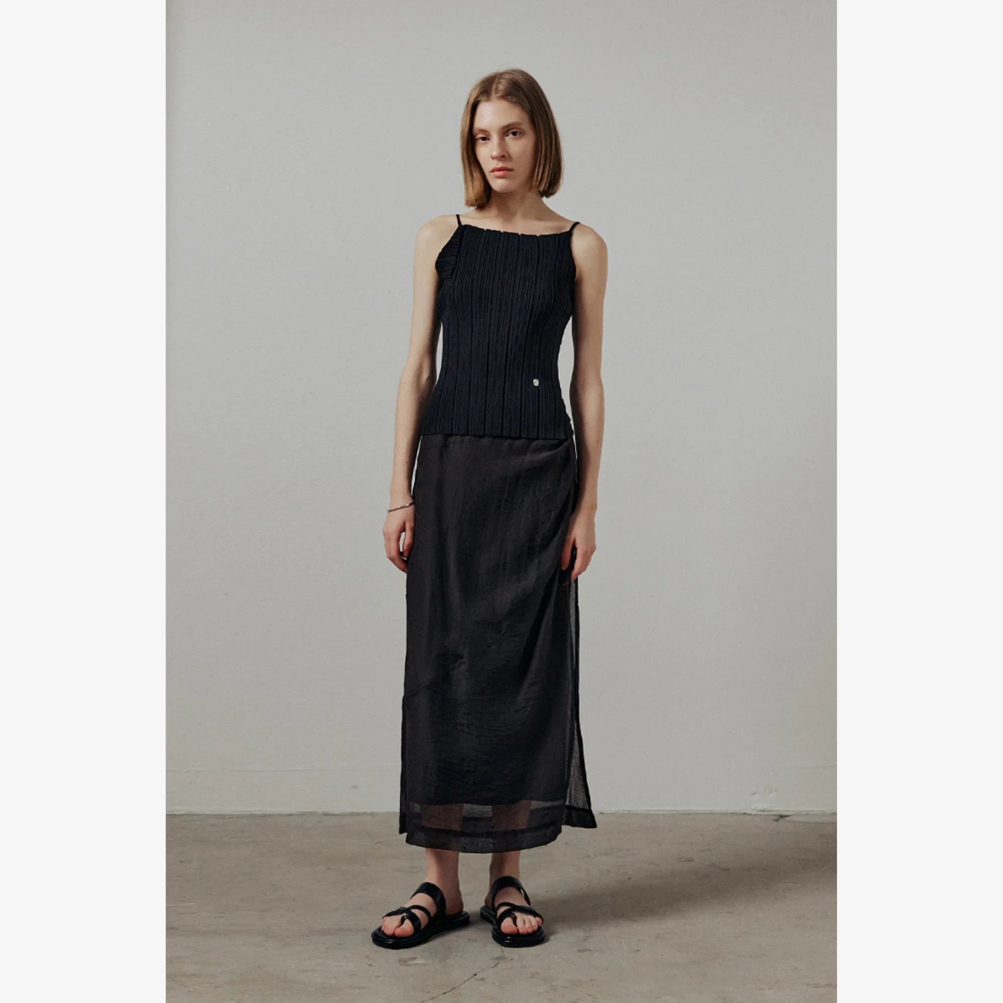 ARTID SEE THROUGH LAYERED LONG SKIRT-4