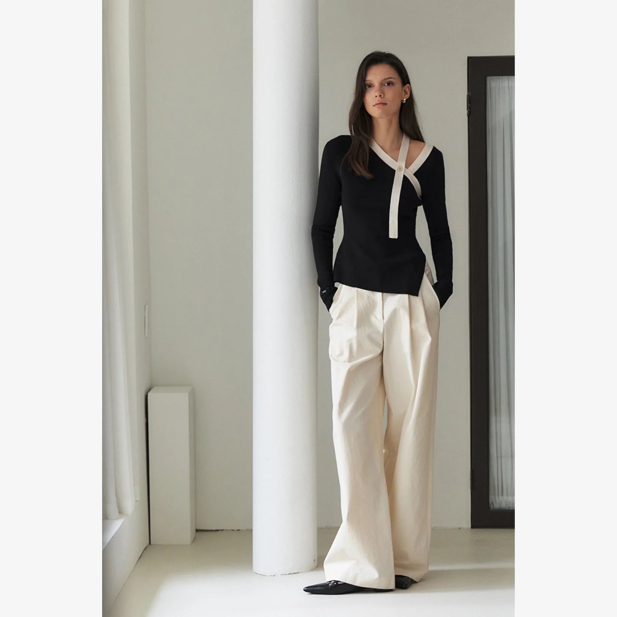 ARTID ONE-SHOULDER COLOR-BLOCK KNIT-4