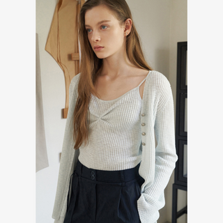 MIX KNIT CARDIGAN SET-UP