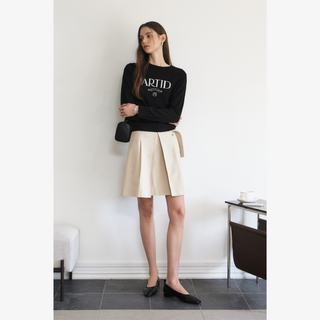 BELTED PLEATED SKIRT