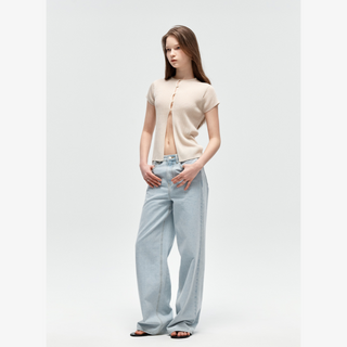 PEAK BUTTON-UP SHORT SLEEVE CARDIGAN