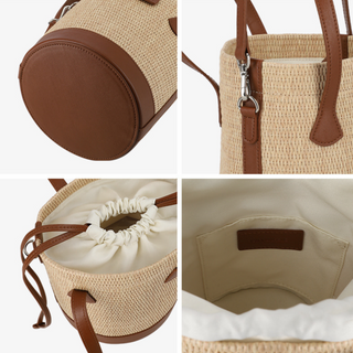 CITY RAFFIA BASKET SHOULDER BAG