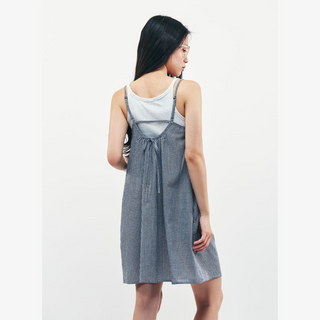 TIE-BACK LAYERED MINI DRESS