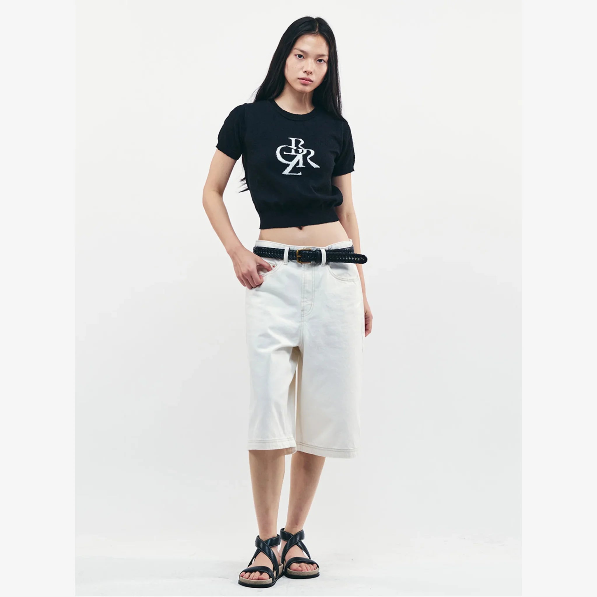 CITYBREEZE BOUCLE SYMBOL LOGO HALF-SLEEVE KNIT-4