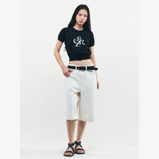 BOUCLE SYMBOL LOGO HALF-SLEEVE KNIT