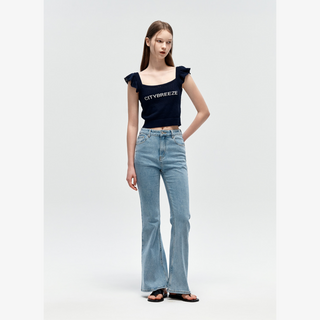 STRIPED CROCHET SLEEVELESS KNIT