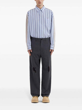 MARNI Distressed Pinstripe Trousers