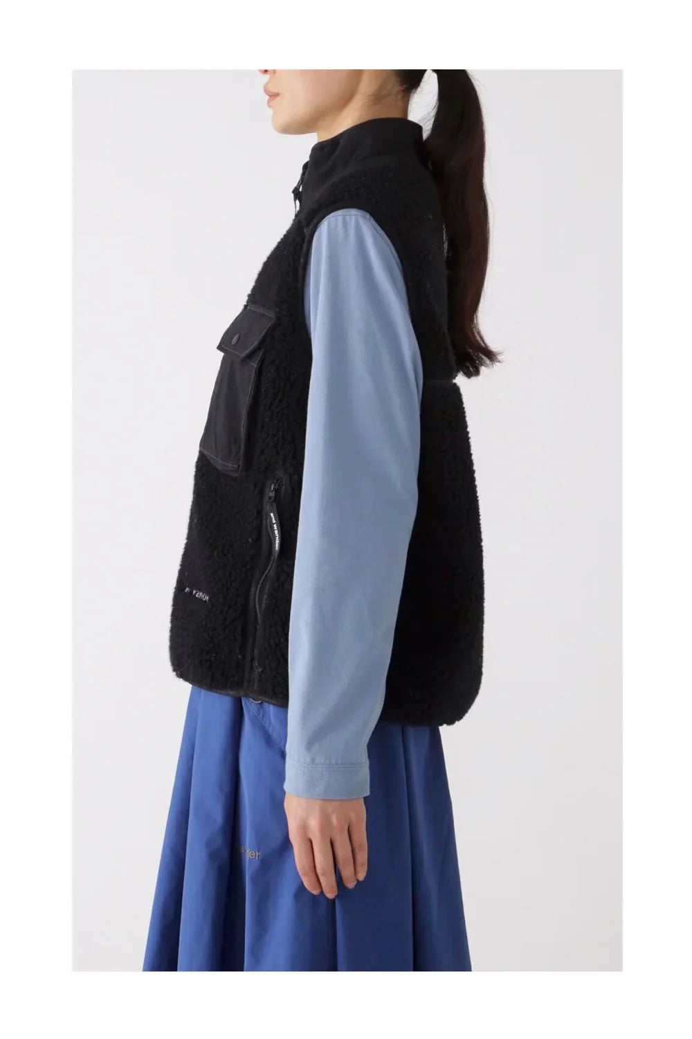 And Wander Wool Boa Vest-3