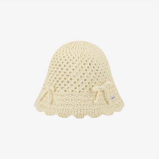 RIBBON POINT CROCHET BUCKET HAT