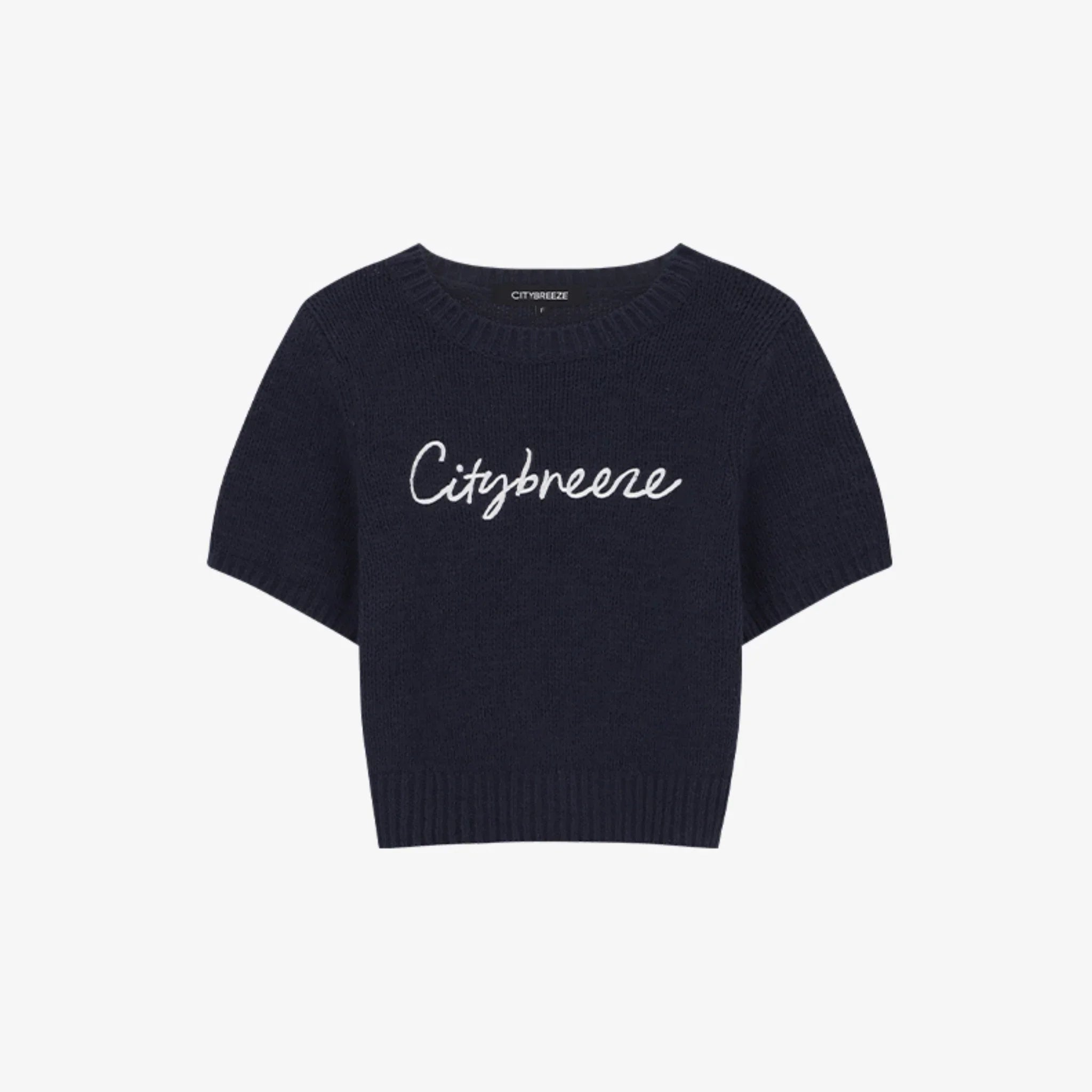 CITYBREEZE CURSIVE LOGO HALF-SLEEVE KNIT-5