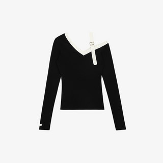 OFF-SHOULDER STRAP POINT KNIT