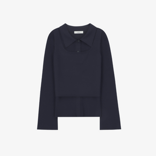 OPEN COLLAR CARDIGAN SET-UP