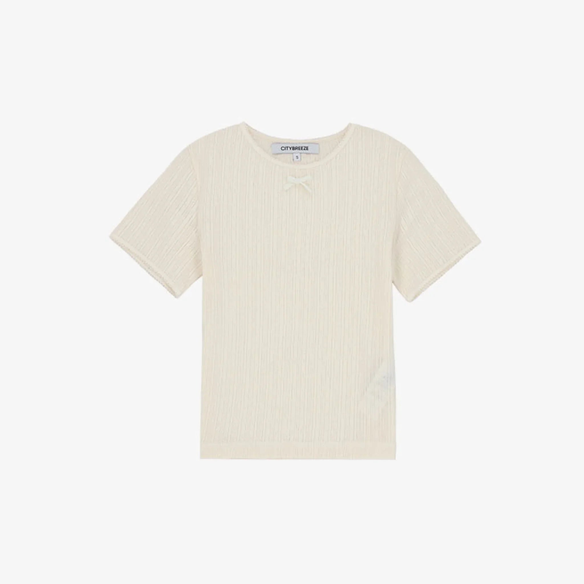 CITYBREEZE RIBBON TIED SLIM SHORT SLEEVE T SHIRT-5
