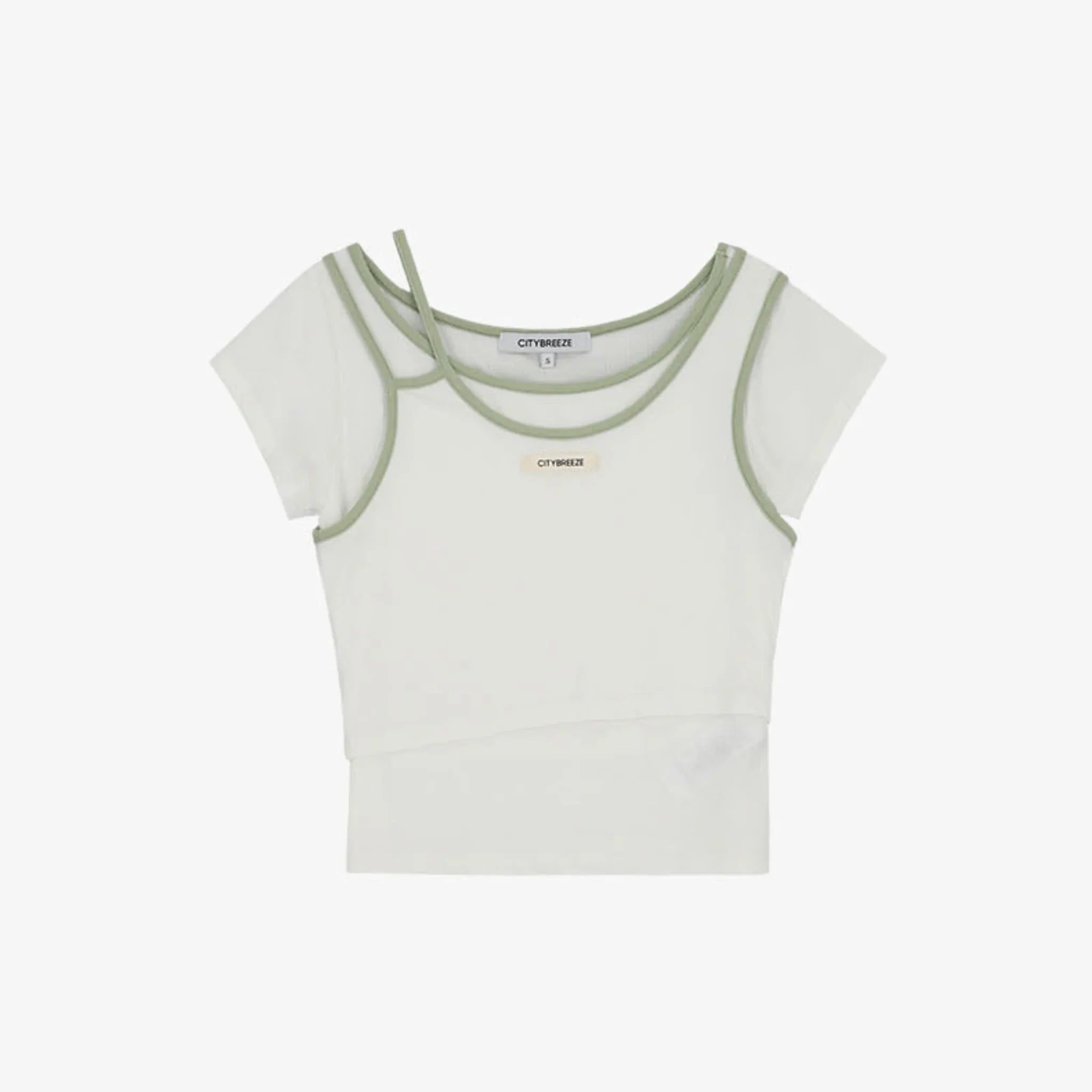 CITYBREEZE POINT LINE LAYERED SHORT SLEEVE T-SHIRT-5