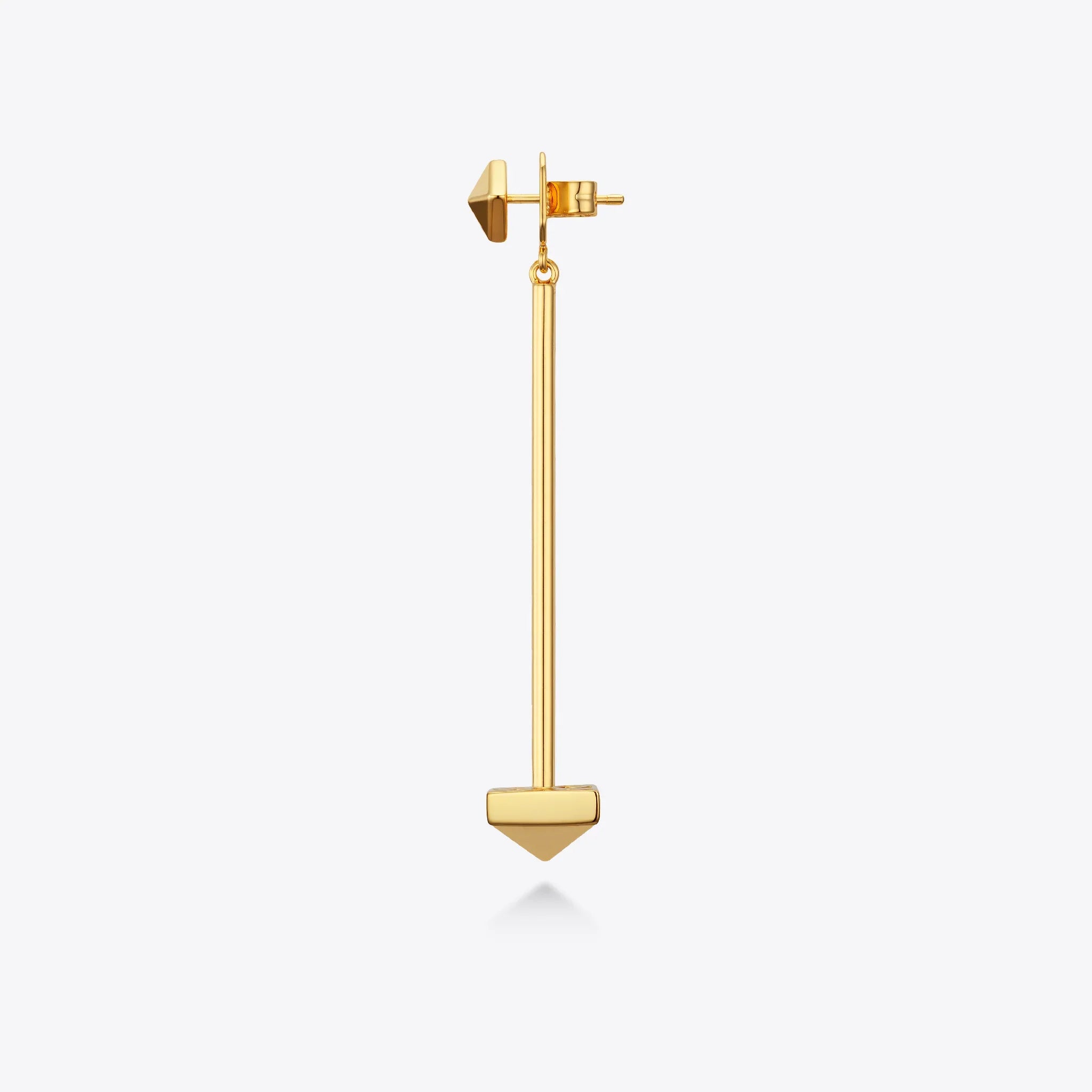 MSGRN Lie Mega Bolt Stud Earrings 18k Gold plated Sterling Silver-3