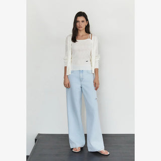 ARTID TWO-WAY UNBALANCE BUTTON-UP CARDIGAN SET-UP