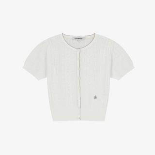 LACY PUFF SHORT SLEEVE CARDIGAN