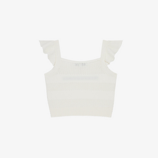 STRIPED CROCHET SLEEVELESS KNIT