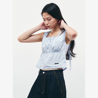 DOUBLE STRAP SQUARE NECK SLEEVELESS TOP