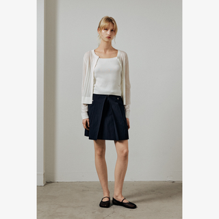 LINEN SEE THROUGH TEXTURED CARDIGAN