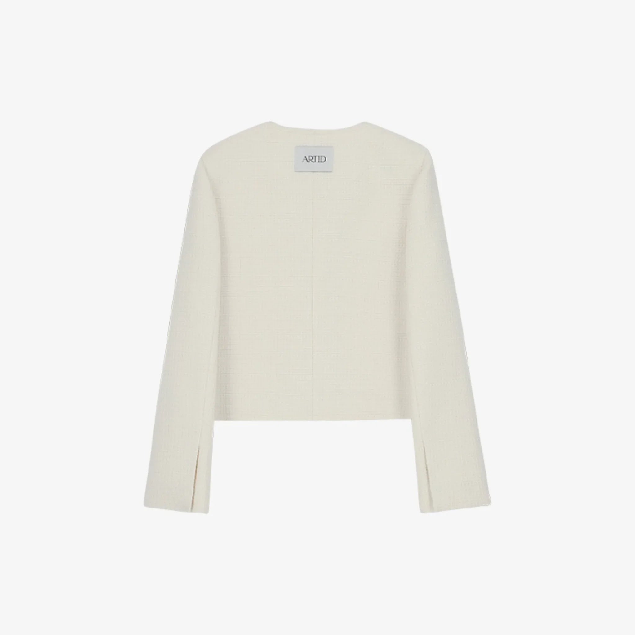 ARTID BUCKLE DETAIL TWEED JACKET | IVORY-3