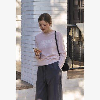 LIGHT WOOL LOGO POINT KNIT