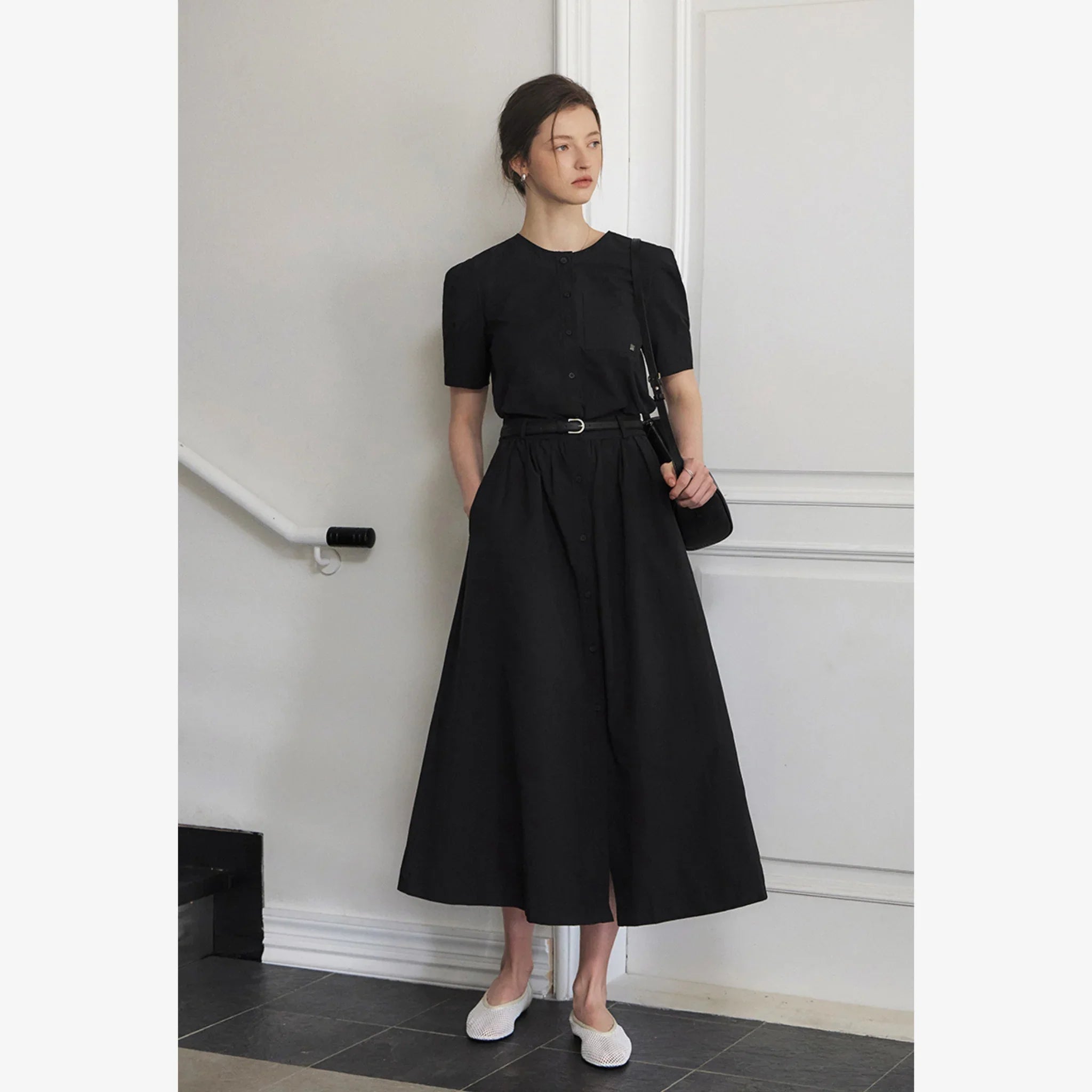 ARTID TWO-WAY COTTON SHORT-SLEEVE DRESS-6