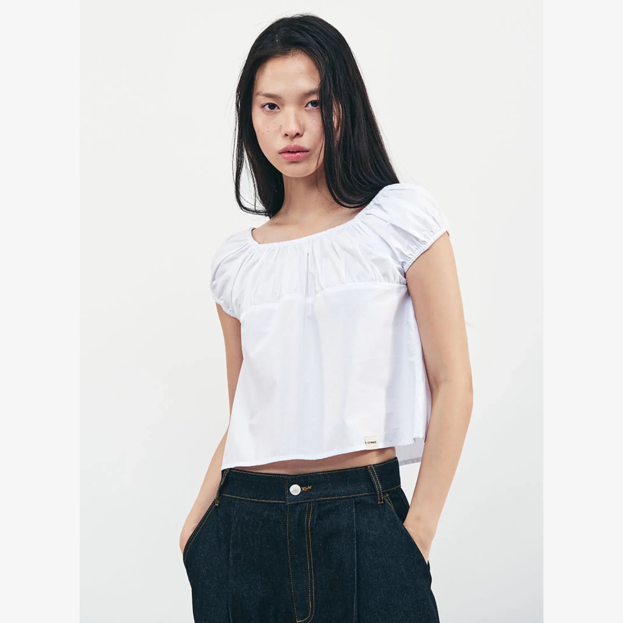CITYBREEZE CAP-SLEEVE SHIRRING BLOUSE-7