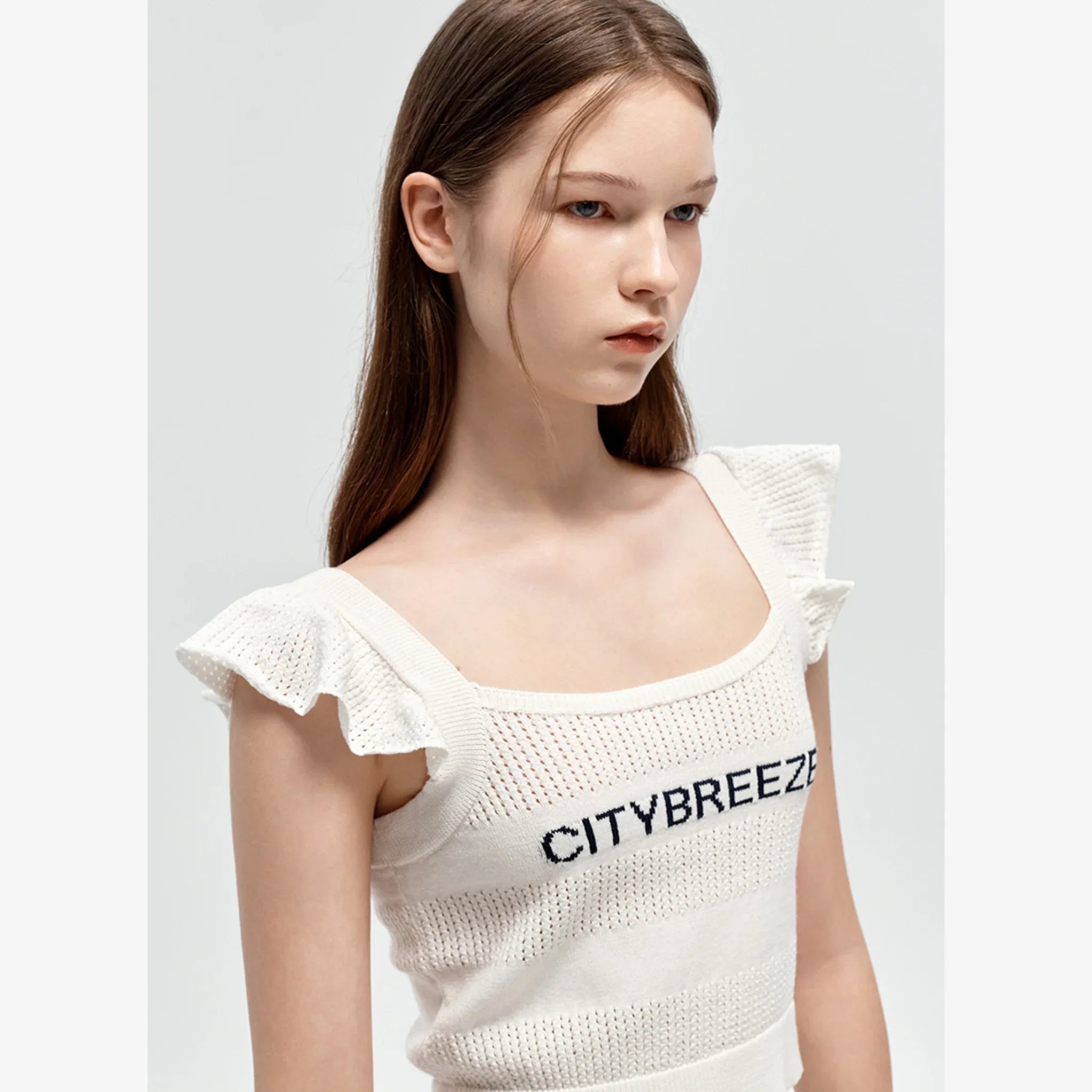 CITYBREEZE STRIPED CROCHET SLEEVELESS KNIT-7