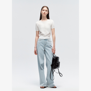 LACY PUFF SHORT SLEEVE CARDIGAN