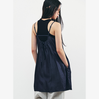 TIE-BACK LAYERED MINI DRESS