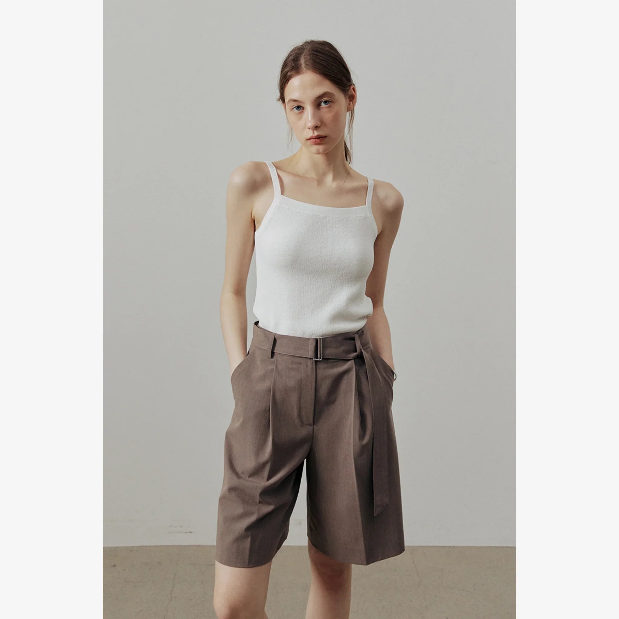 ARTID BELTED BERMUDA PANTS-7