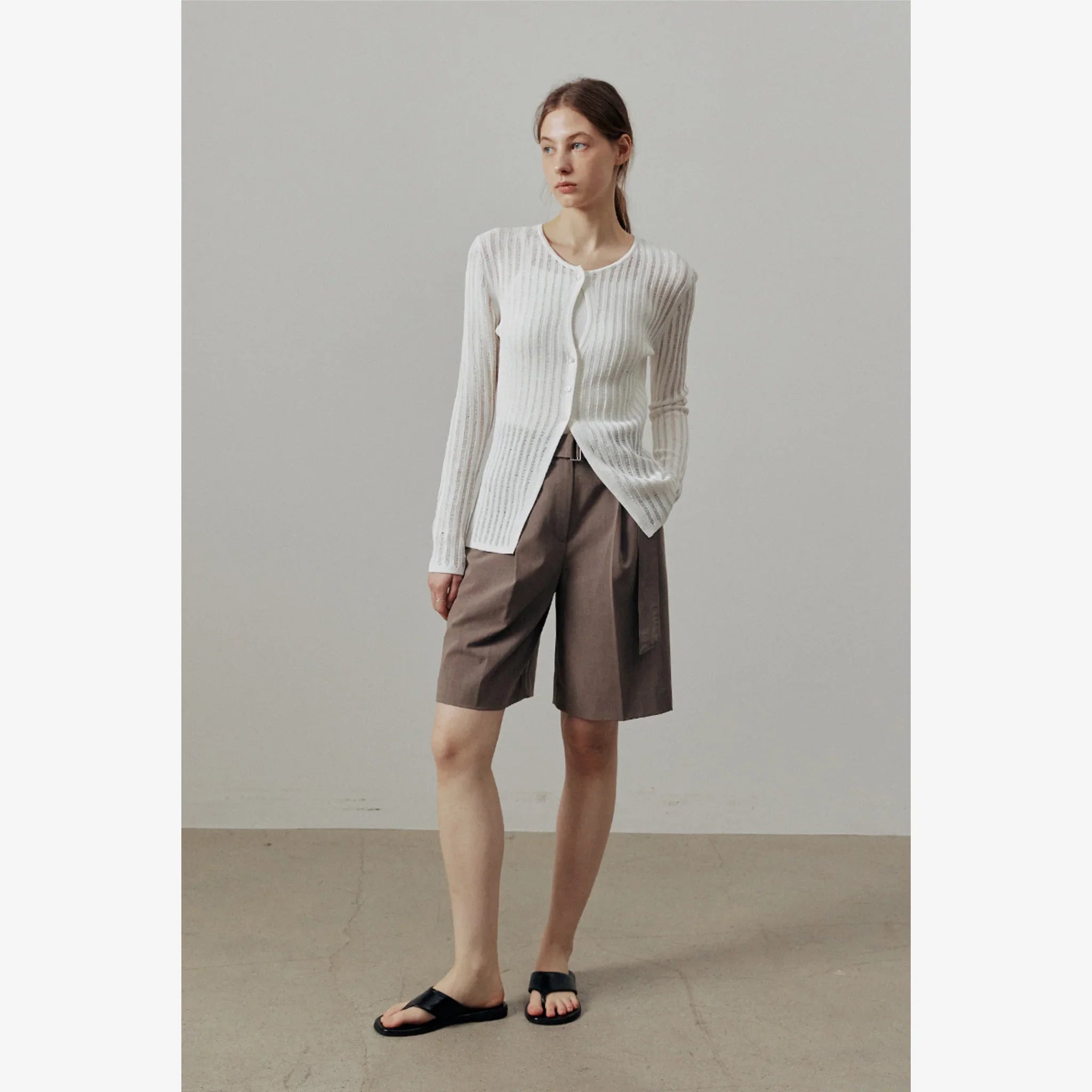 ARTID BELTED BERMUDA PANTS-8
