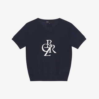 BOUCLE SYMBOL LOGO HALF-SLEEVE KNIT