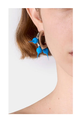 Spike Rubberized Small Hoop Earrings