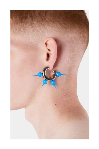 Spike Rubberized Small Hoop Earrings