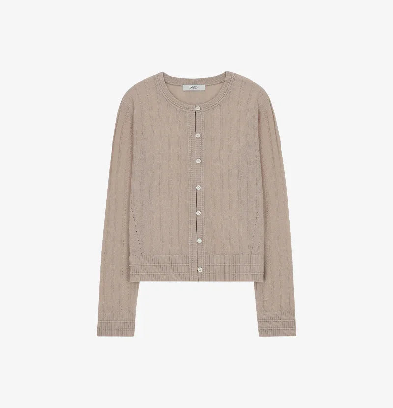 ARTID LINEN SEE THROUGH TEXTURED CARDIGAN