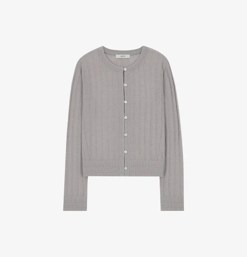ARTID LINEN SEE THROUGH TEXTURED CARDIGAN-10