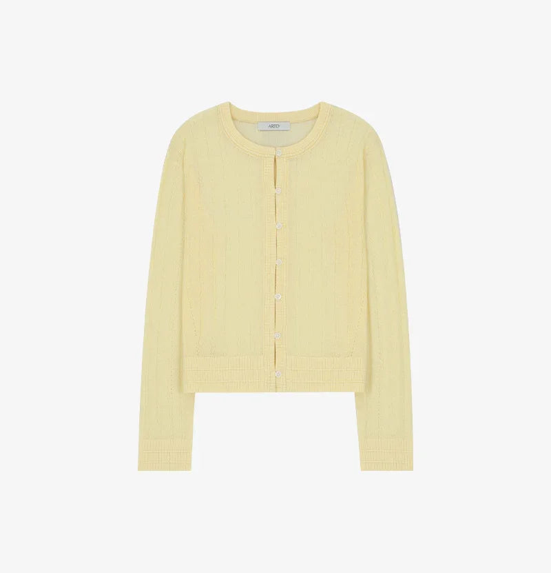 ARTID LINEN SEE THROUGH TEXTURED CARDIGAN-7