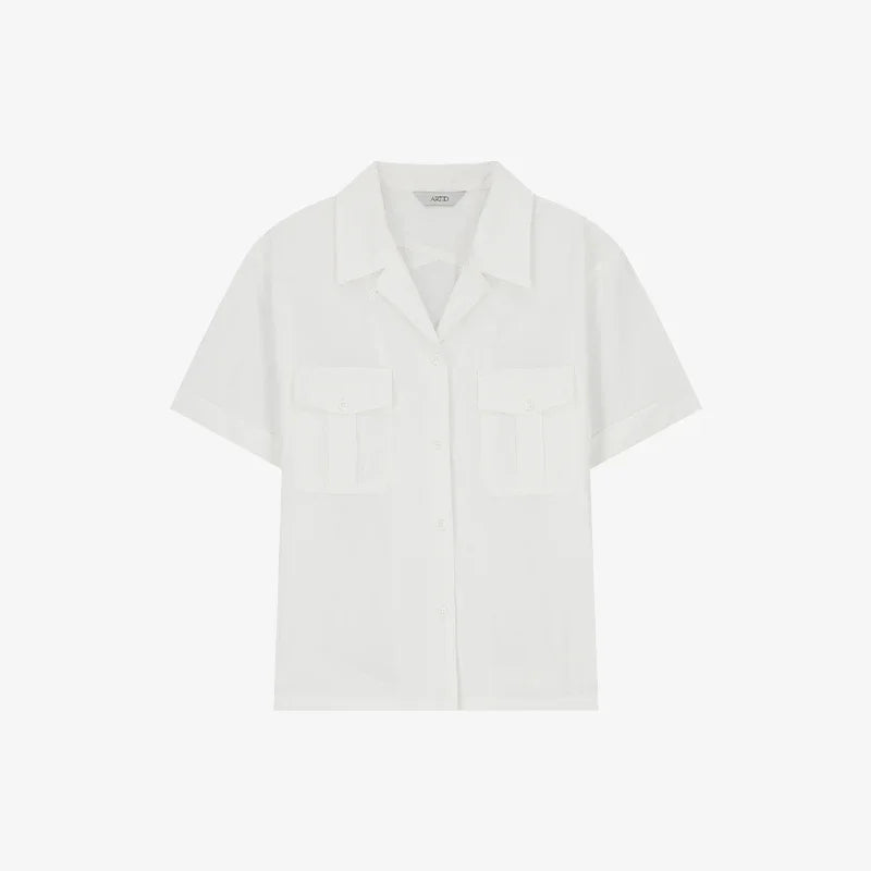ARTID OPEN COLLAR TWO POCKET SHORT SLEEVE SHIRT-5