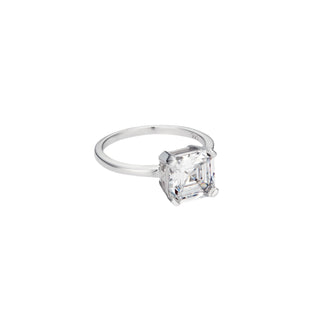 Asscher Stud Ring