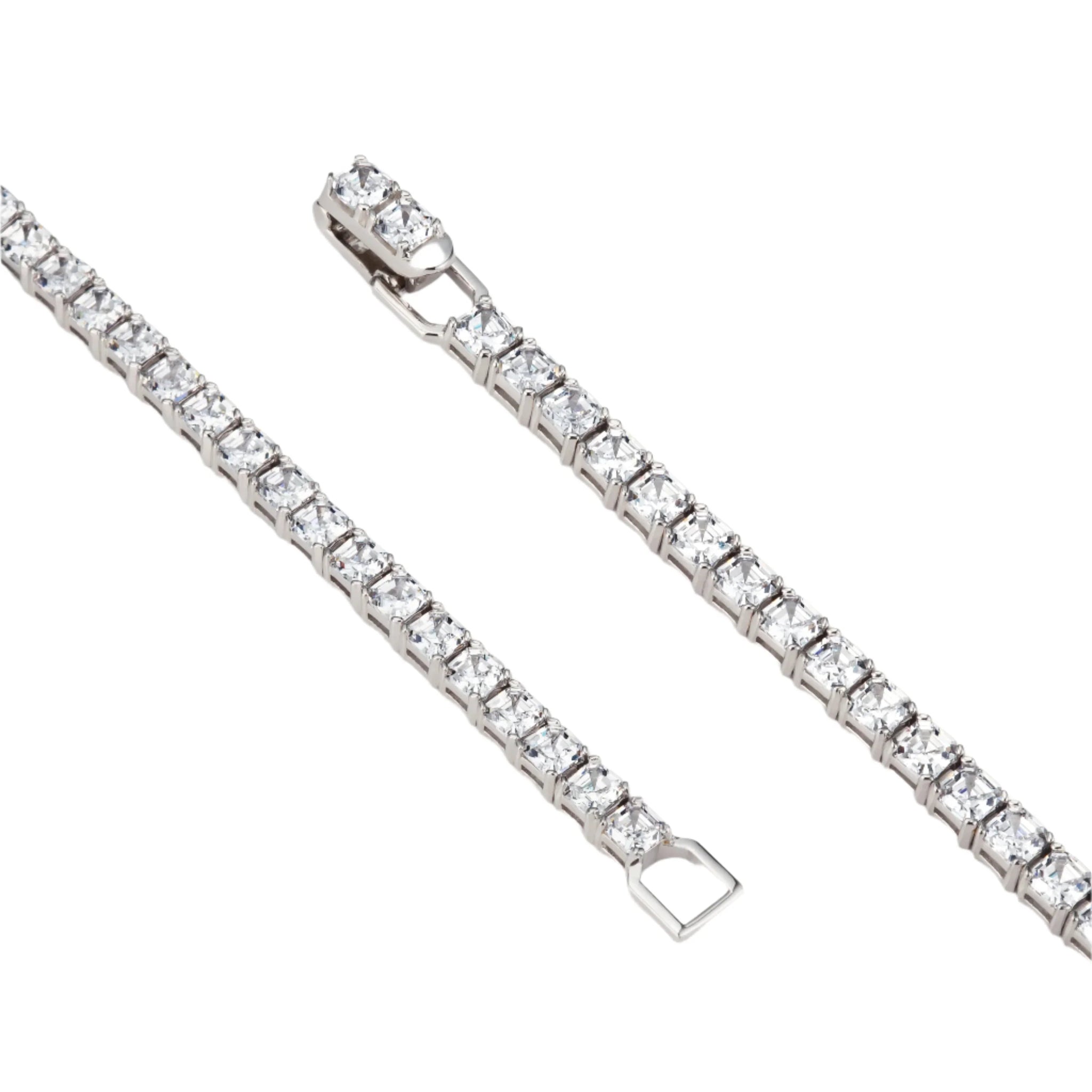 MSGRN Asscher Tennis Bracelet Rhodium plated 925 Silver-6