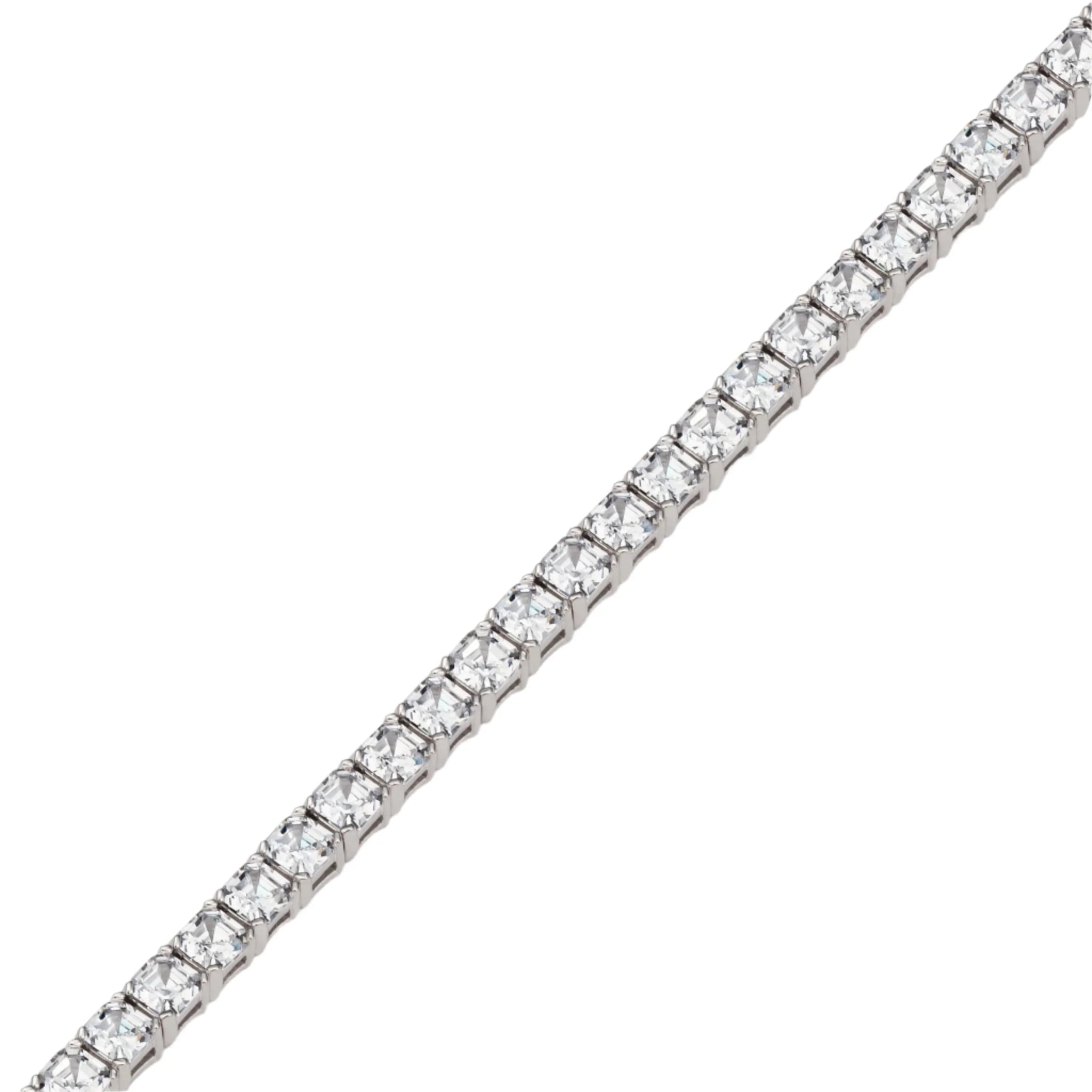 MSGRN Asscher Tennis Bracelet Rhodium plated 925 Silver-7