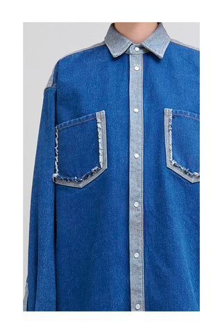 Two-Tone Denim Shirt